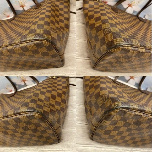 Louis Vuitton Neverfull MM Damier Ebene Cherry Red Tote Shoulder Bag(SP2068) - Picture 7 of 12